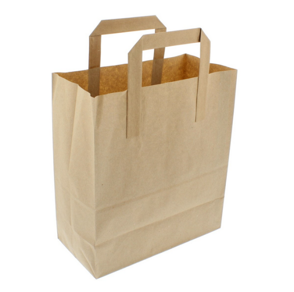 BROWN PAPER CARRIER BAG 7X11X9IN OUTER HANDLES
